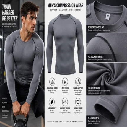 CustomCharcoal Gray Compression Shirt
