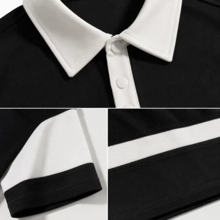 Color-Block Oversized Cotton Polo Shirt