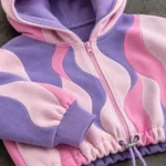 Custom Multicolor Wave Zip-Up Hoodie