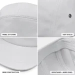 Custom White 5-Panel Streetwear Cap