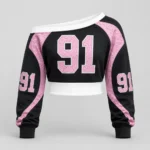 Custom Off-Shoulder Crop Sweatshirt