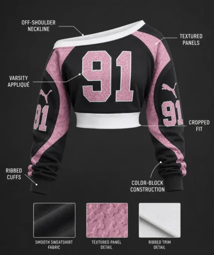 Custom Off-Shoulder Crop Sweatshirt