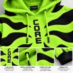 Custom CORE Neon Wave Graphic Hoodie Pullover