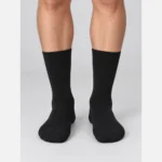 Custom Classic Black Ribbed Crew Socks