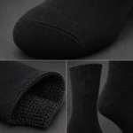 Custom Classic Black Ribbed Crew Socks