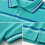 Custom Men Striped Cotton Polo Shirt