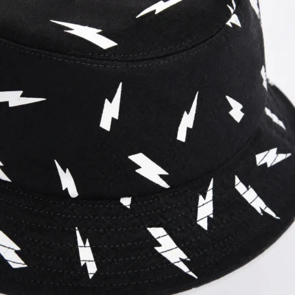 Custom Bolt Black Graphic Bucket Hat