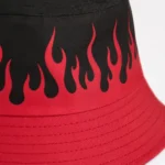 Custom Flame Red and Black Bucket Hat