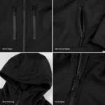 Custom Black Streetwear Zipper Hooded