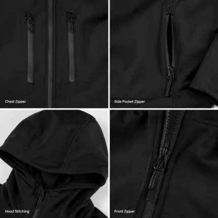 Custom Black Streetwear Zipper Hooded