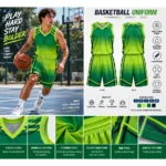 Custom Green Basketball Uniform Set