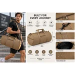 Custom Tan Canvas Duffel Bag