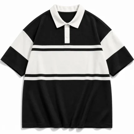 Color-Block Oversized Cotton Polo Shirt