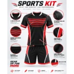 Custom Black & RedChevron Rugby Kit