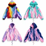 Custom Multicolor Wave Zip-Up Hoodie