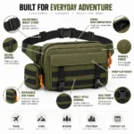 Custom Olive Green Tactical Waist Bag