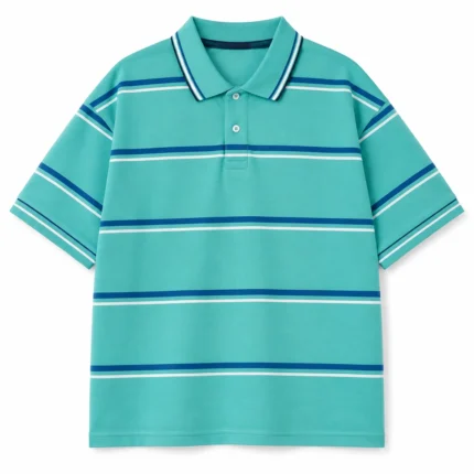 Custom Men Striped Cotton Polo Shirt