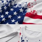 Custom American Flag Print T-Shirt
