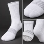 Custom White Athletic Crew Socks with Arch