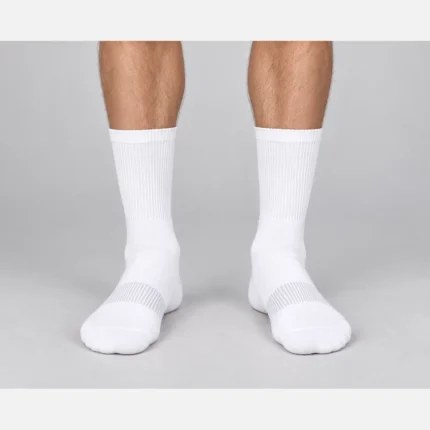 Custom White Athletic Crew Socks with Arch