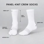 Custom White Athletic Crew Socks with Arch