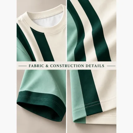 Custom Premium Green Panel Streetwear T-Shirt