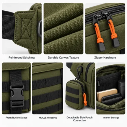 Custom Olive Green Tactical Waist Bag