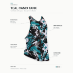 Custom Teal Camo Graphic Tank Top