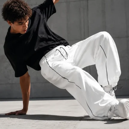 Custom-Piping Baggy Sweatpants