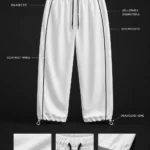 Custom-Piping Baggy Sweatpants