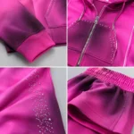 Custom Rhinestone Cropped Tracksuit