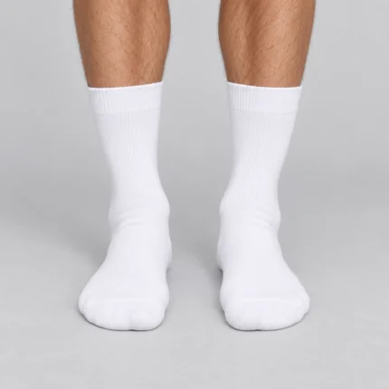 Custom Plain Crew White Socks