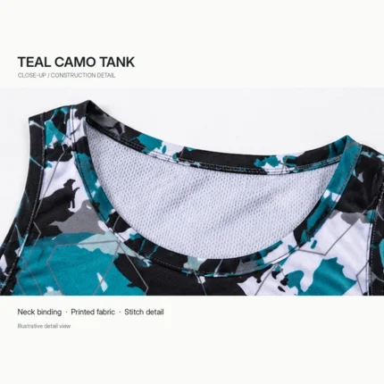 Custom Teal Camo Graphic Tank Top