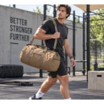 Custom Tan Canvas Duffel Bag