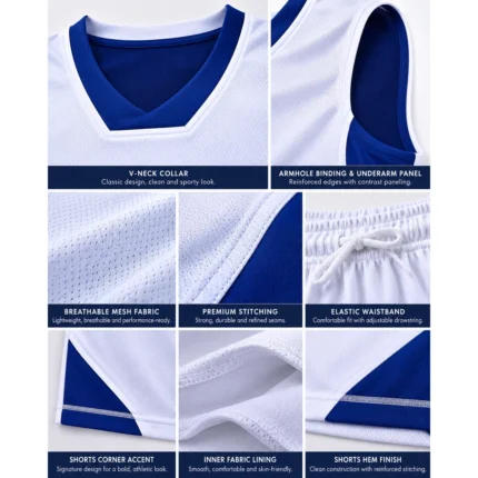Custom V-Neck Basketball Uniform Set