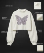 Custom Luna Butterfly Cropped Sweatshirt