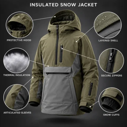 Custom Men Olive Snowboard Jacket