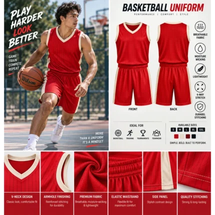 Custom Pinstripe Basketball Uniform Set