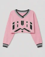 Custom Cropped V-Neck Sweatshirt