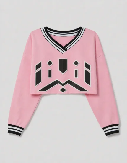 Custom Cropped V-Neck Sweatshirt