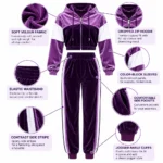 Custom Colorblock Velour Cropped Tracksuit