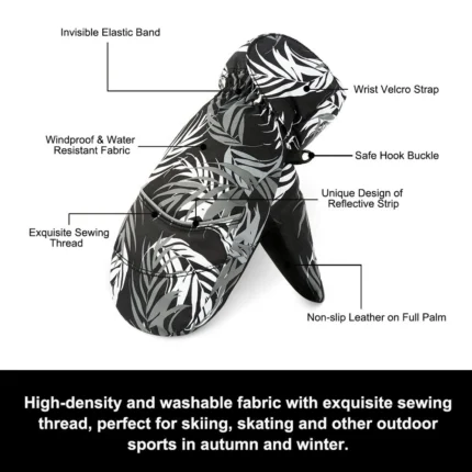 Custom Snow Protection PU Leather palm Gloves