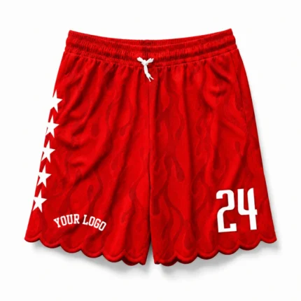 Custom Red Basketball Shorts