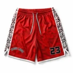 Custom Red Mesh Basketball Shorts