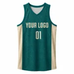 Custom Teal & Gold Basketball Jersey