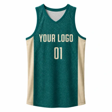 Custom Teal & Gold Basketball Jersey