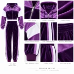 Custom Colorblock Velour Cropped Tracksuit