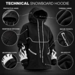 Custom Long Flame Snowboard Hoodie