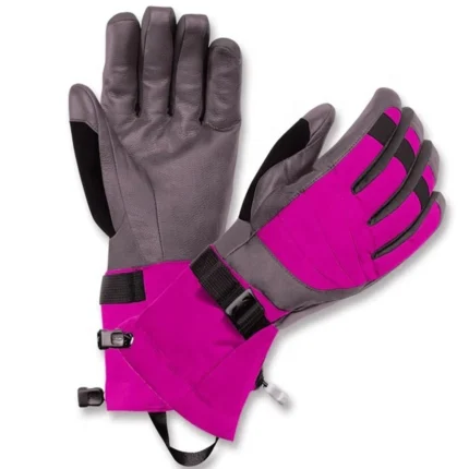 Long Gauntlet Cuff Winter Ski Leather gloves
