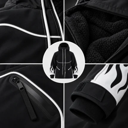 Custom Long Flame Snowboard Hoodie